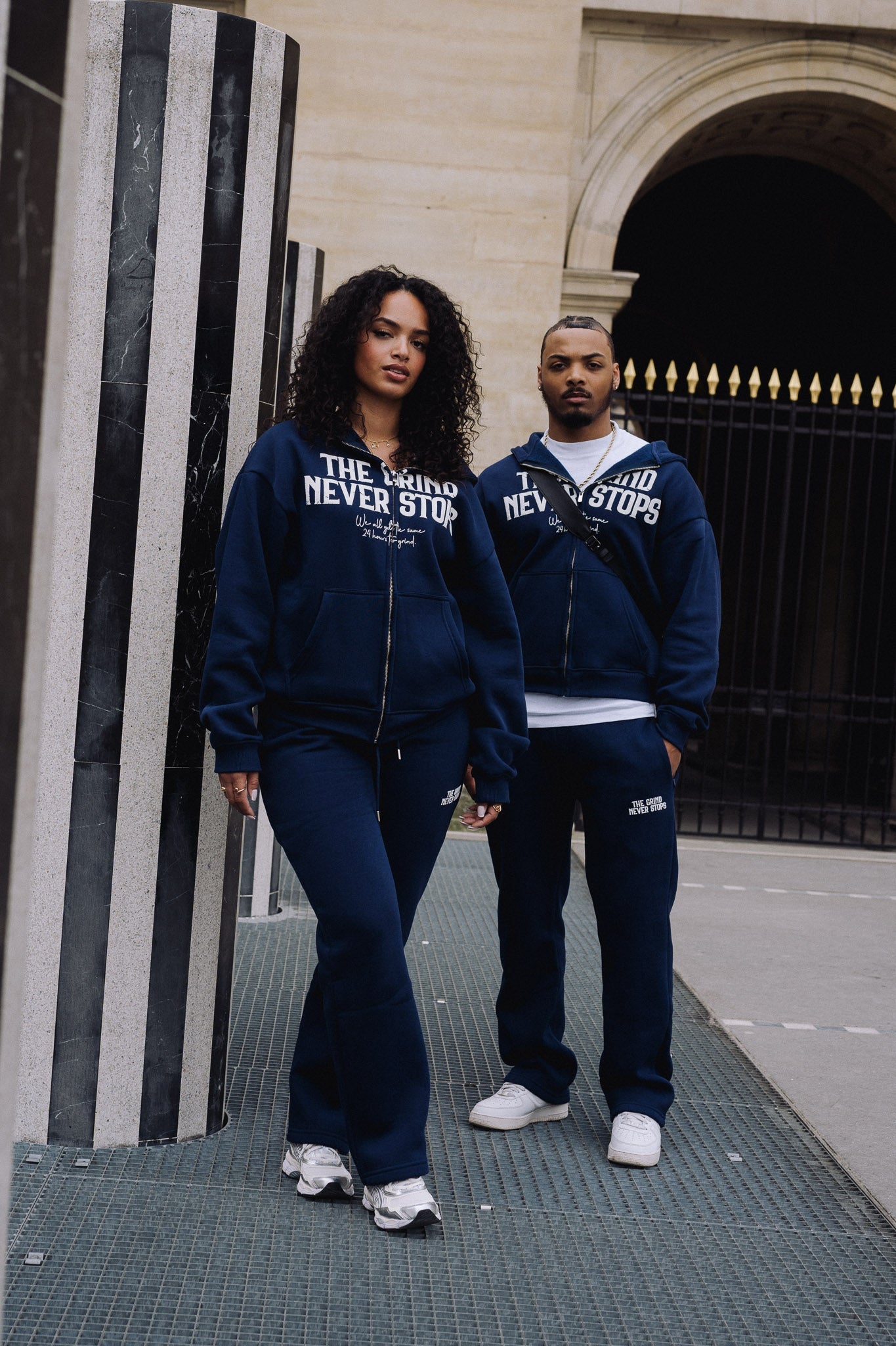 TGNS™ - ESSENTIAL ZIP - UP HOODIE NAVY BLUE - The Grind Never Stops