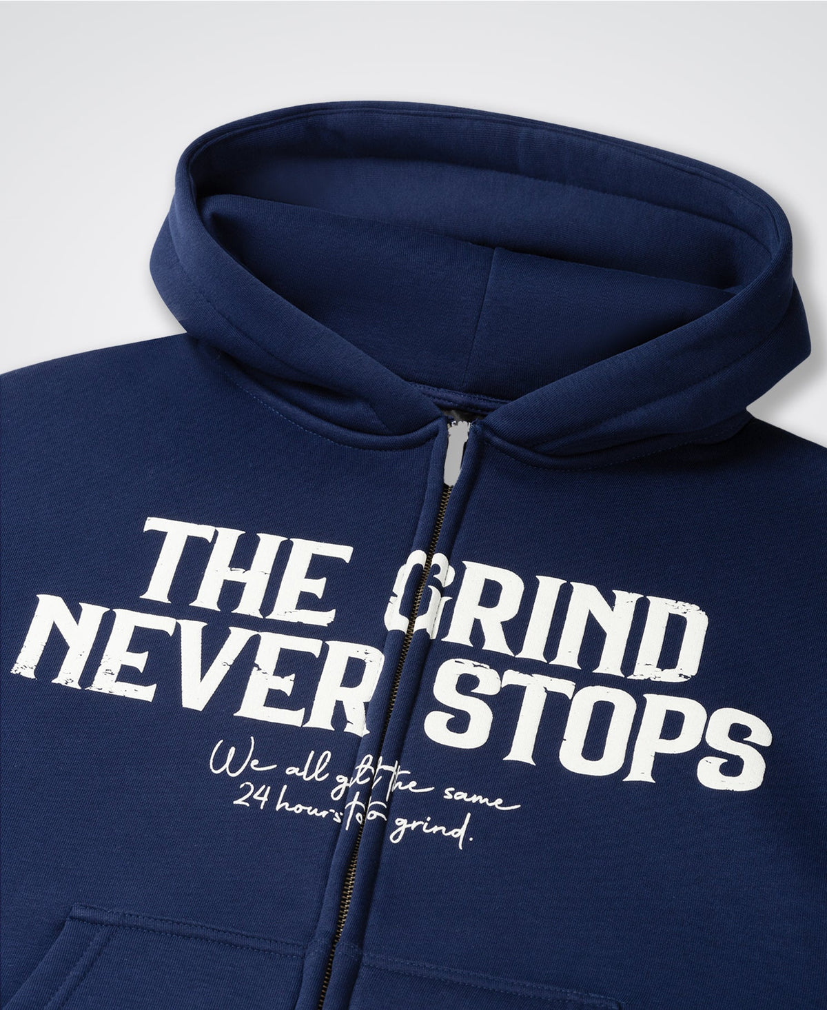 TGNS™ - ESSENTIAL ZIP - UP HOODIE NAVY BLUE - The Grind Never Stops